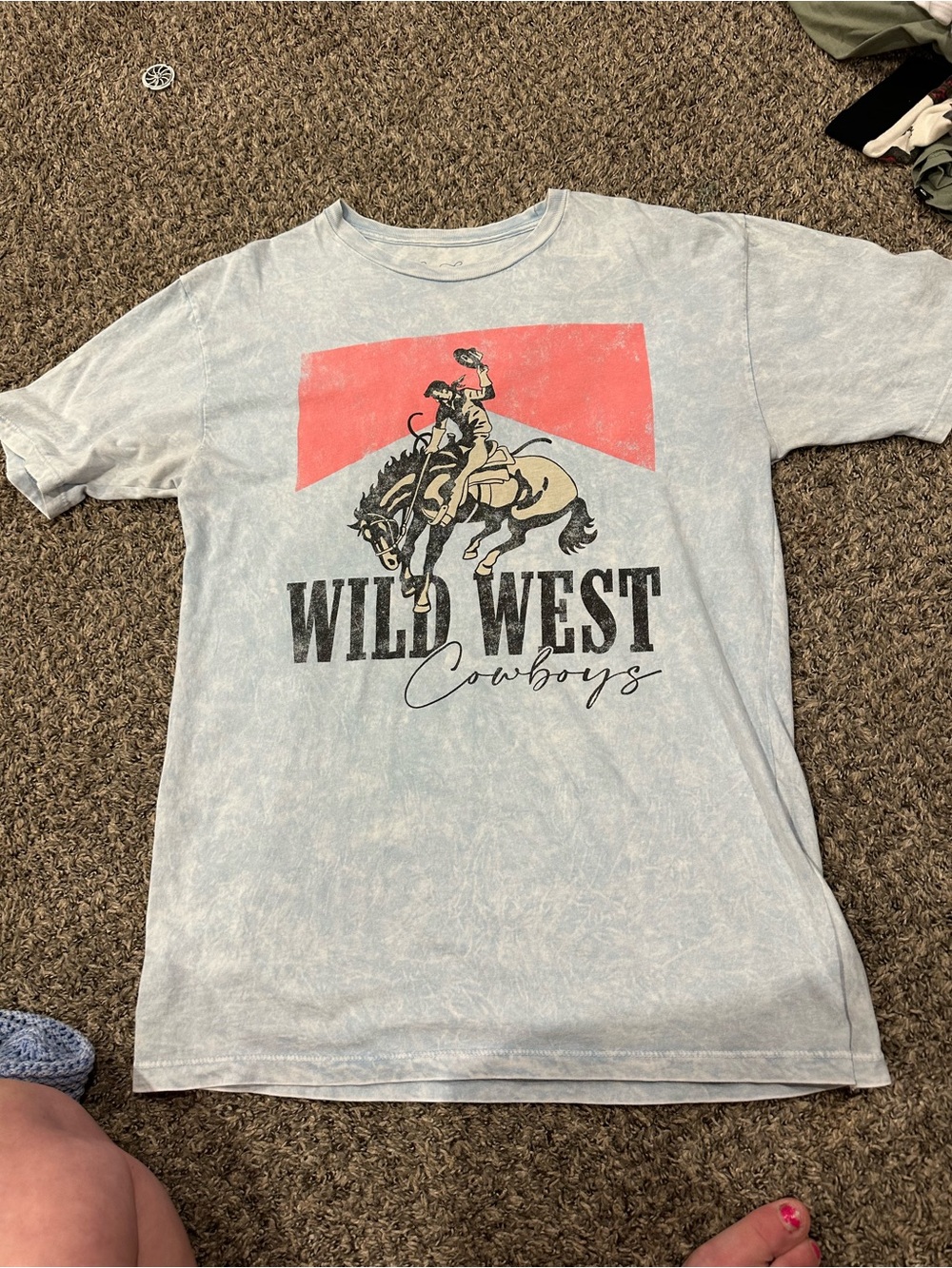 Wild West Cowboys Graphic Tee - Light Blue